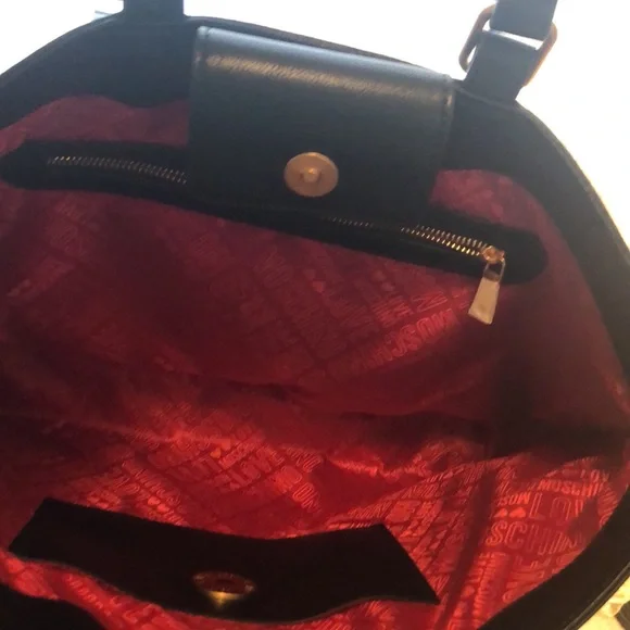 LoveMoschino Black Handbag with Gold Accents - Picture 3 of 6